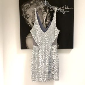 Bebe dress silver size xxs worn once